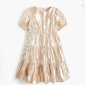 JCrew Girls Crewcuts Metallic Gold Dress, size 8, NWT